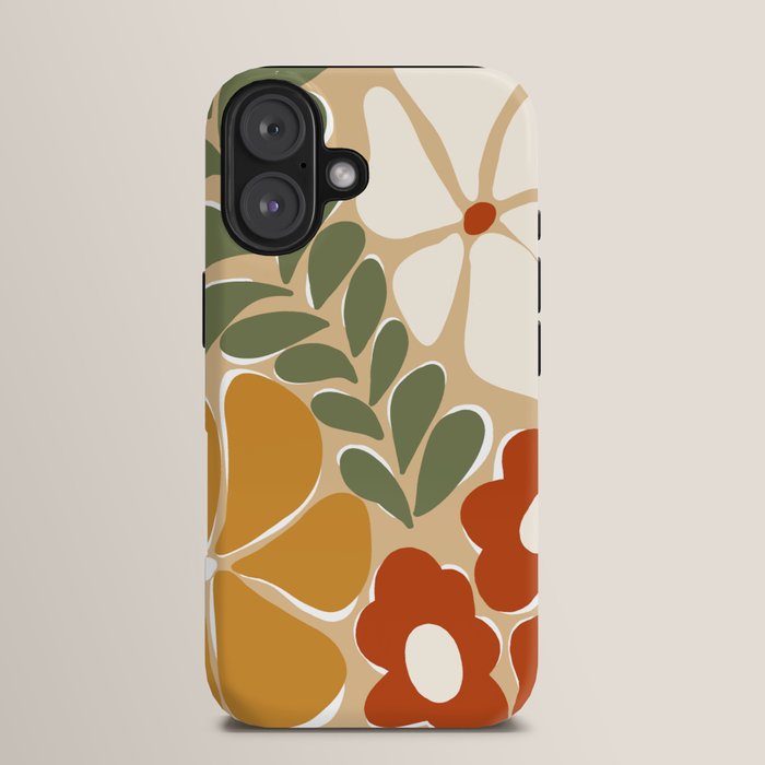 70s boho botanical flowers   iPhone Case