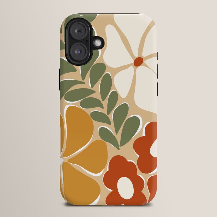70s boho botanical flowers   iPhone Case