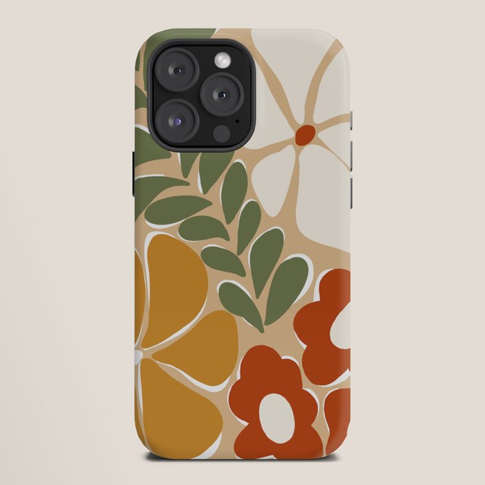 70s boho botanical flowers   iPhone Case