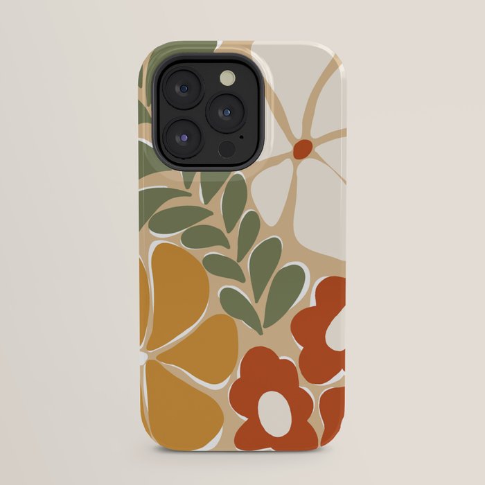 70s boho botanical flowers   iPhone Case