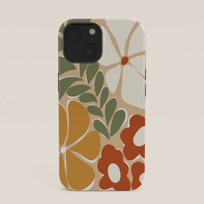 70s boho botanical flowers   iPhone Case