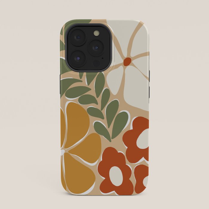 70s boho botanical flowers   iPhone Case