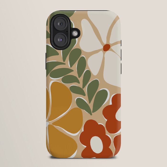 70s boho botanical flowers   iPhone Case