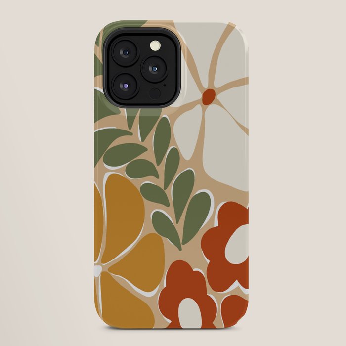 70s boho botanical flowers   iPhone Case