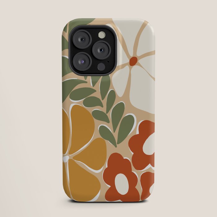 70s boho botanical flowers   iPhone Case