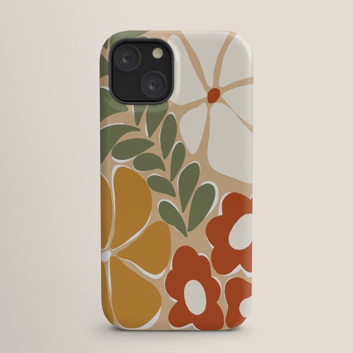 70s boho botanical flowers   iPhone Case