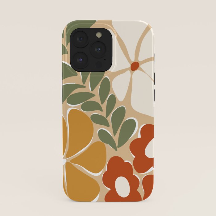 70s boho botanical flowers   iPhone Case