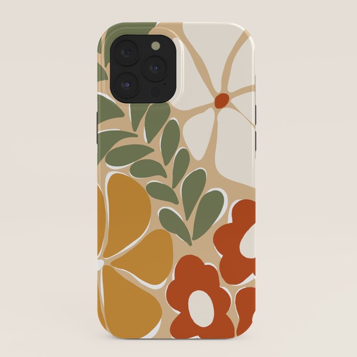 70s boho botanical flowers   iPhone Case