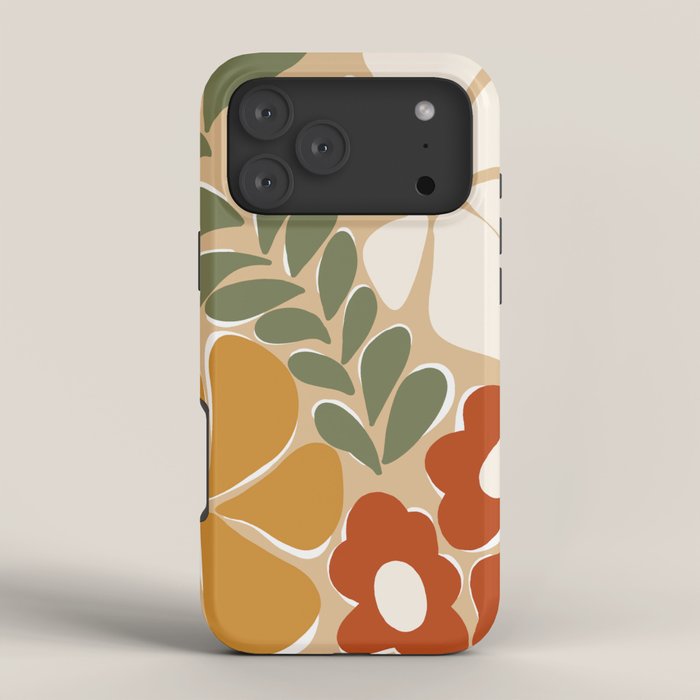 70s boho botanical flowers   iPhone Case