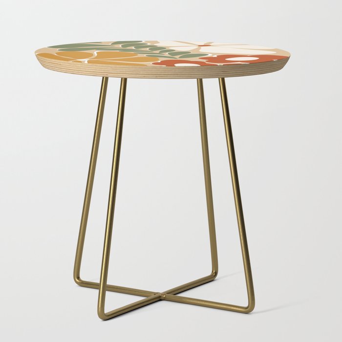 70s boho botanical flowers   Side Table
