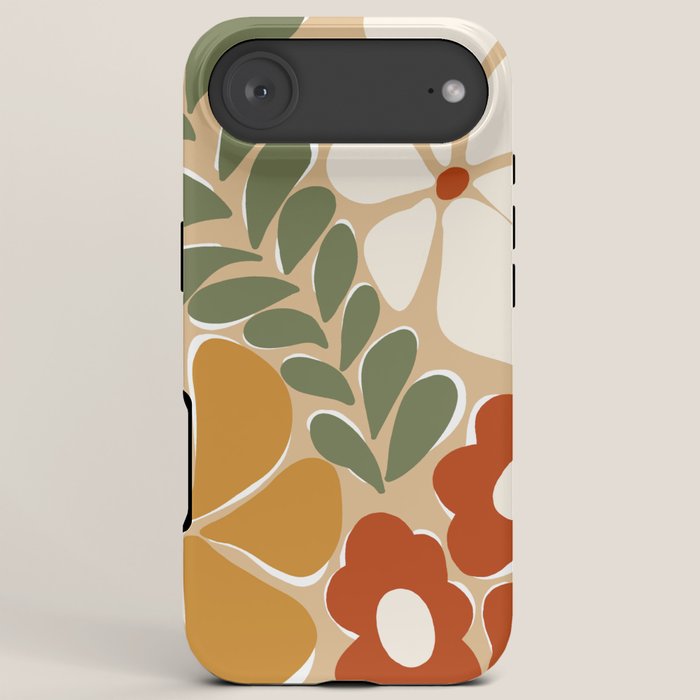 70s boho botanical flowers   iPhone Case
