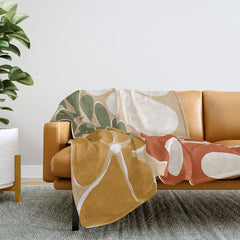 70s boho botanical flowers   Throw Blanket