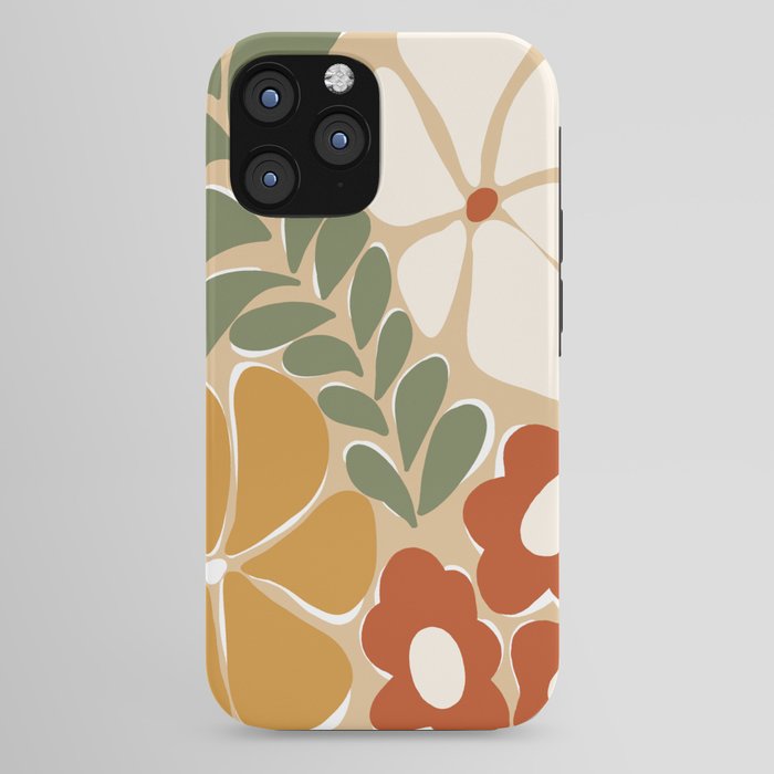70s boho botanical flowers   iPhone Case