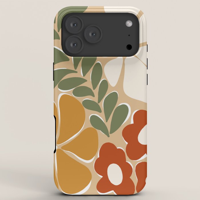 70s boho botanical flowers   iPhone Case
