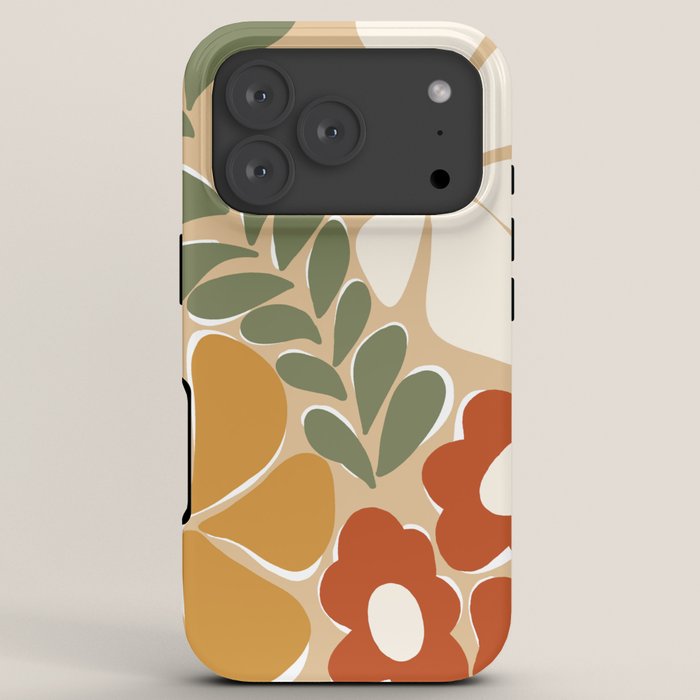 70s boho botanical flowers   iPhone Case