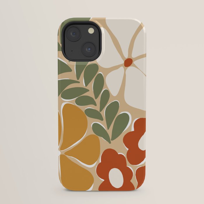 70s boho botanical flowers   iPhone Case