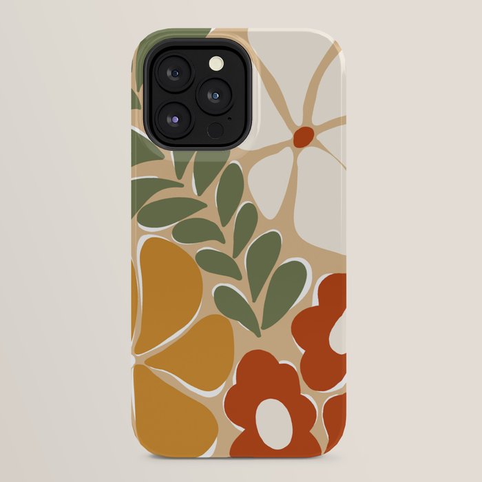 70s boho botanical flowers   iPhone Case