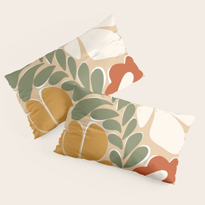 70s boho botanical flowers   Pillow Sham