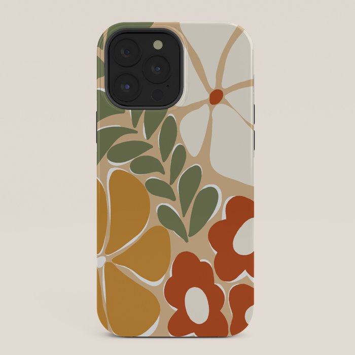 70s boho botanical flowers   iPhone Case