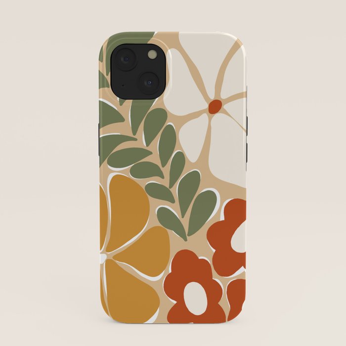 70s boho botanical flowers   iPhone Case