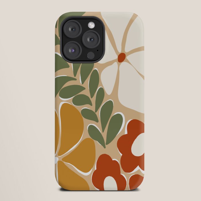 70s boho botanical flowers   iPhone Case