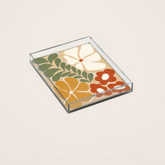 70s boho botanical flowers   Acrylic Tray