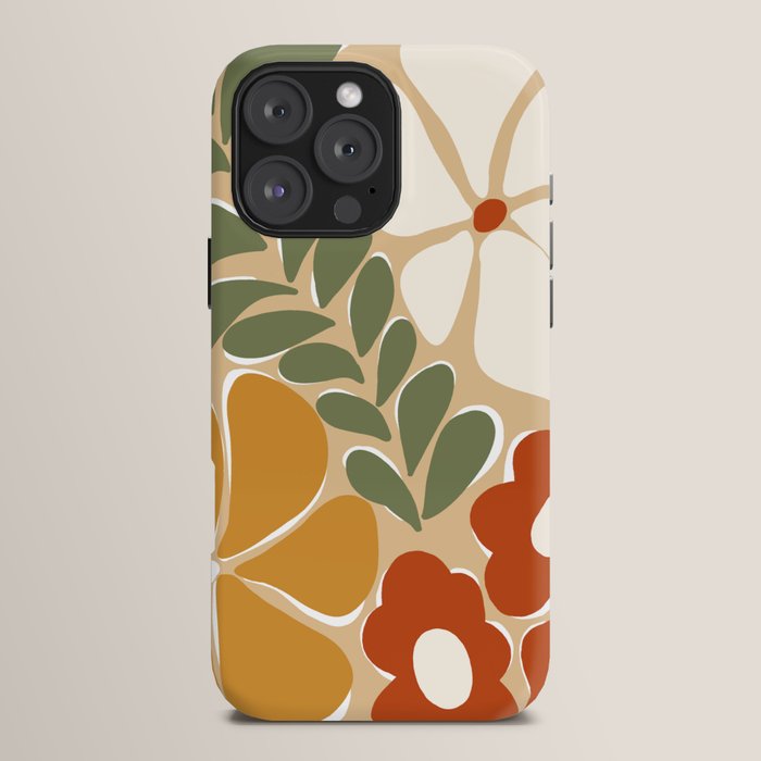 70s boho botanical flowers   iPhone Case