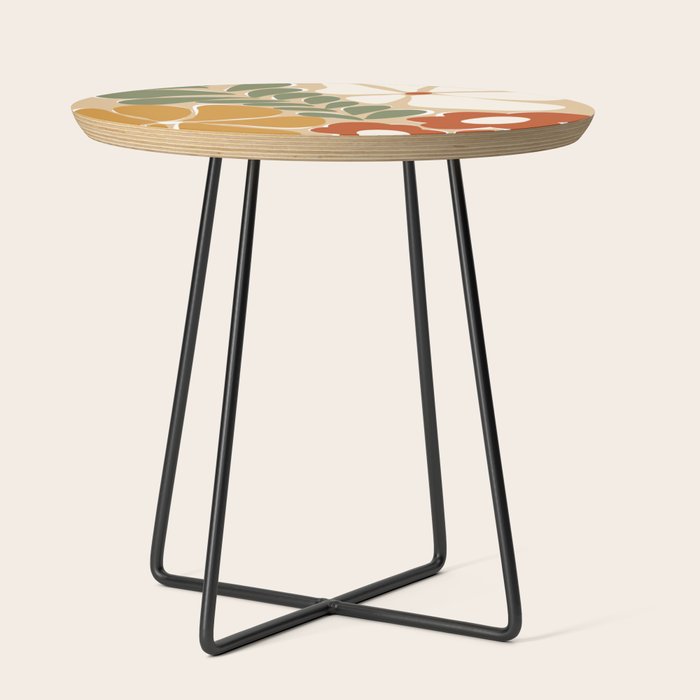 70s boho botanical flowers   Side Table