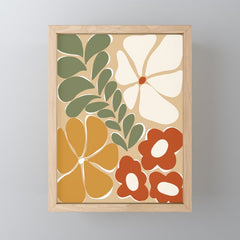 70s boho botanical flowers   Mini Art Print