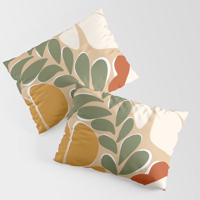 70s boho botanical flowers   Pillow Sham