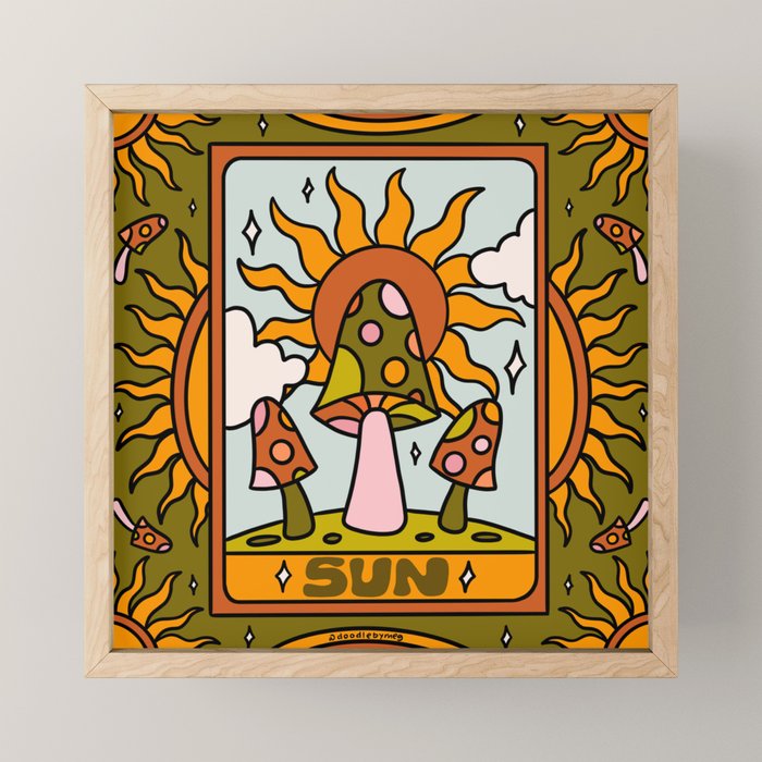 19. Sun Tarot Mushroom Mini Art Print