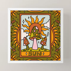 19. Sun Tarot Mushroom Mini Art Print
