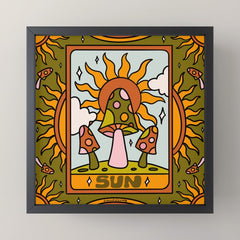19. Sun Tarot Mushroom Mini Art Print