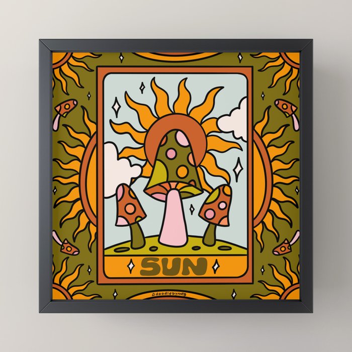 19. Sun Tarot Mushroom Mini Art Print