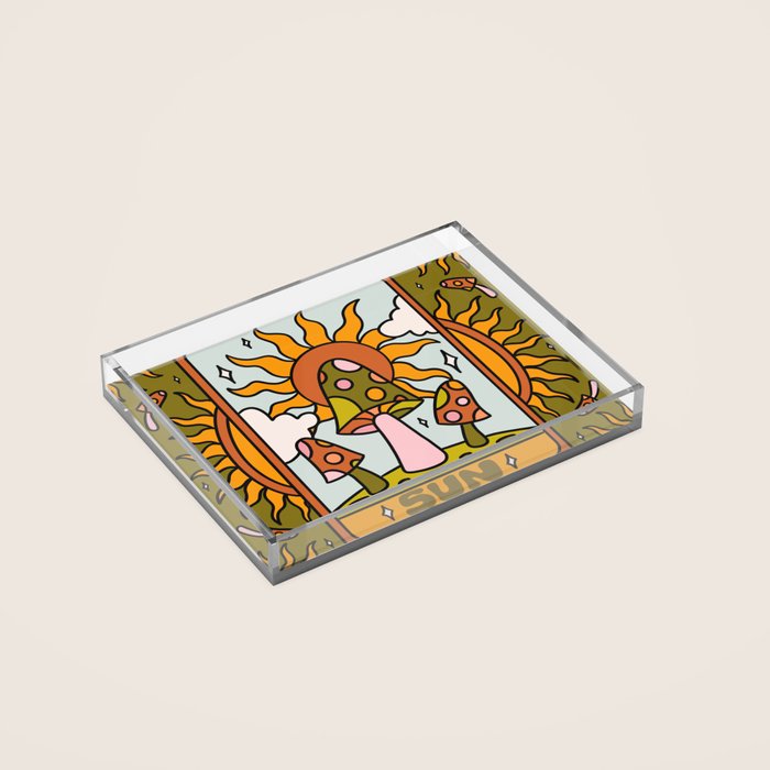 19. Sun Tarot Mushroom Acrylic Tray