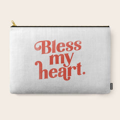 "Bless My Heart" Funny & Cute Red Typography Design Carry All Pouch
