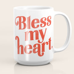 "Bless My Heart" Funny & Cute Red Typography Design Coffee Mug
