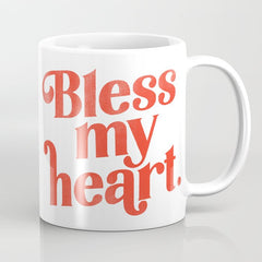 "Bless My Heart" Funny & Cute Red Typography Design Coffee Mug
