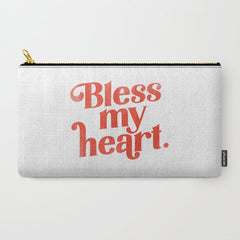 "Bless My Heart" Funny & Cute Red Typography Design Carry All Pouch