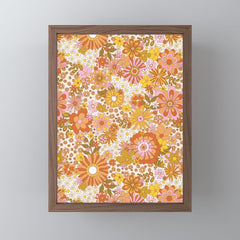 70s Floral Pattern Mini Art Print