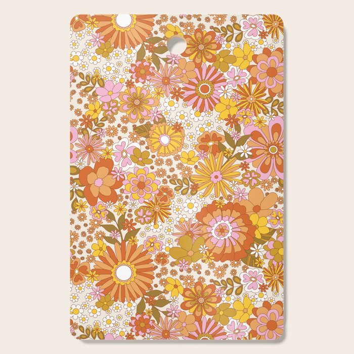 70s Floral Pattern Cutting Board