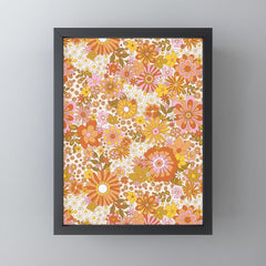 70s Floral Pattern Mini Art Print
