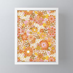 70s Floral Pattern Mini Art Print
