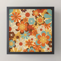 70's Retro Floral Patterned Prints Mini Art Print