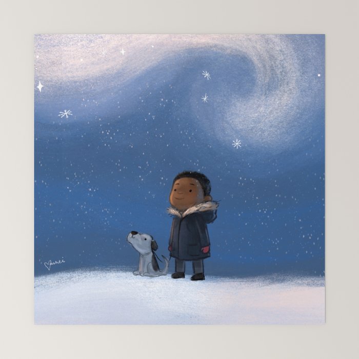 A Boy and his Dog Mini Art Print