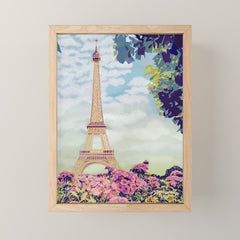 A Floral View of the Eiffel Tower Mini Art Print