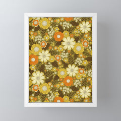 1970s Retro/Vintage Floral Pattern Mini Art Print