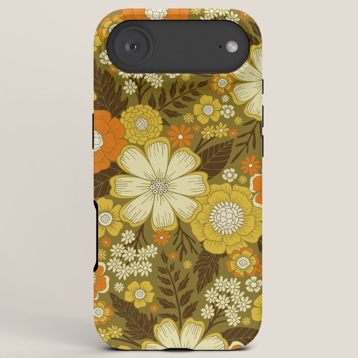 1970s Retro/Vintage Floral Pattern iPhone Case