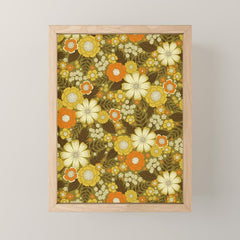 1970s Retro/Vintage Floral Pattern Mini Art Print