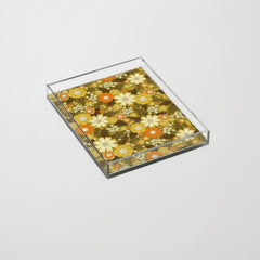 1970s Retro/Vintage Floral Pattern Acrylic Tray